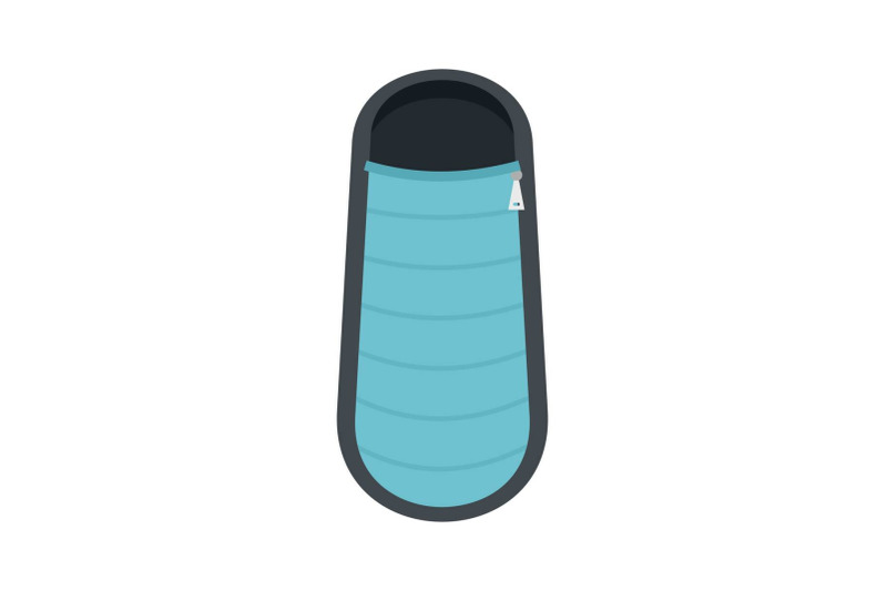 blue-sleep-bag-icon-flat-style