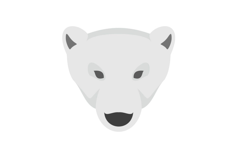 head-of-polar-bear-icon-flat-style