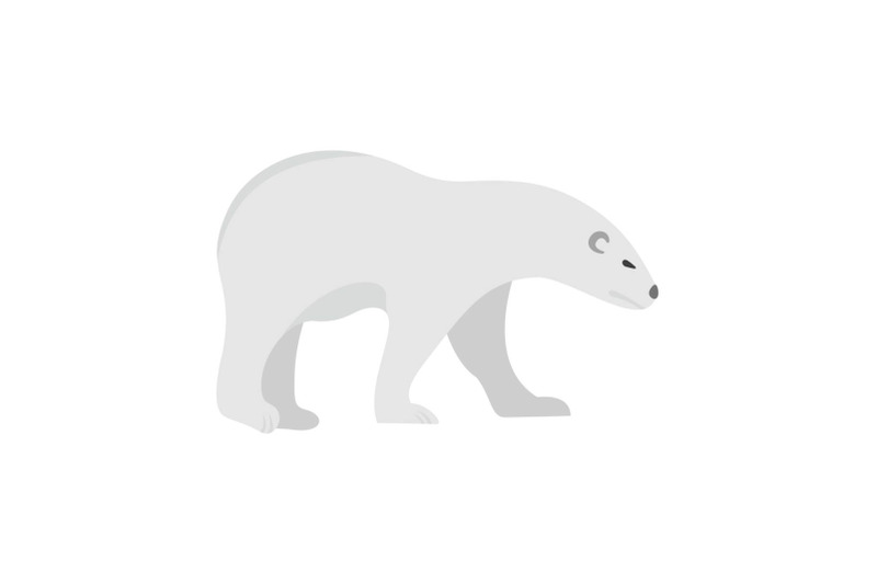 walk-of-polar-bear-icon-flat-style