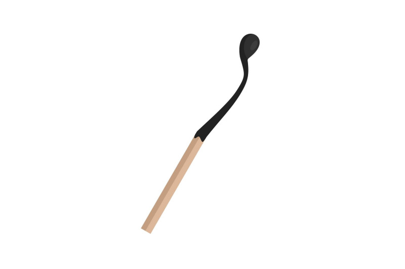 half-burned-match-icon-flat-style
