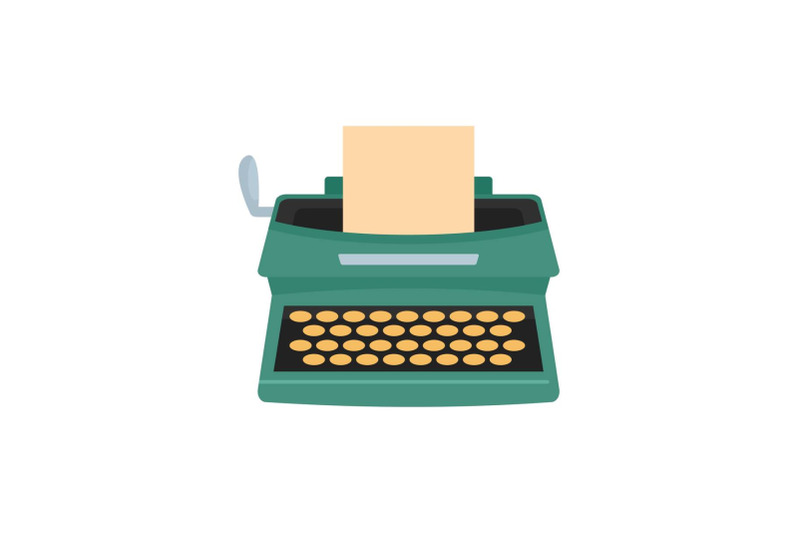 old-typewriter-icon-flat-style