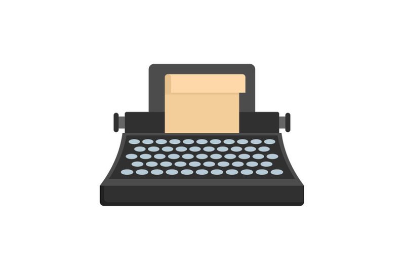 black-classic-typewriter-icon-flat-style