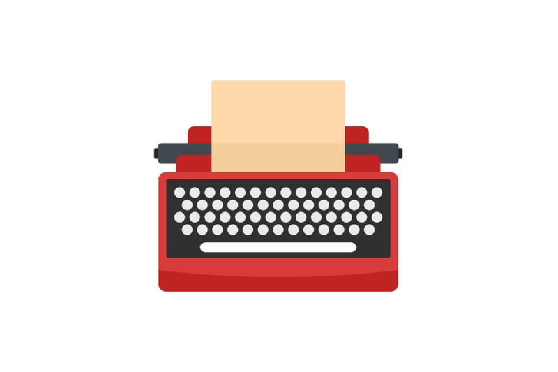 mid-century-typewriter-icon-flat-style