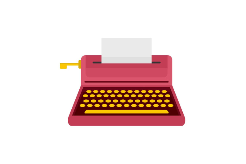 retro-style-typewriter-icon-flat-style