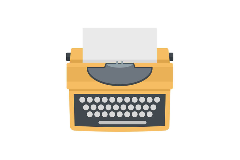 typewriter-with-shadow-icon-flat-style