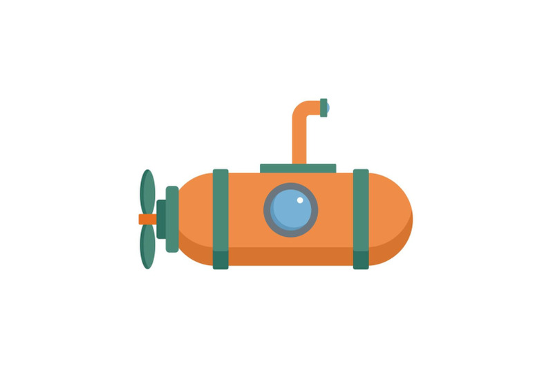 one-person-submarine-icon-flat-style