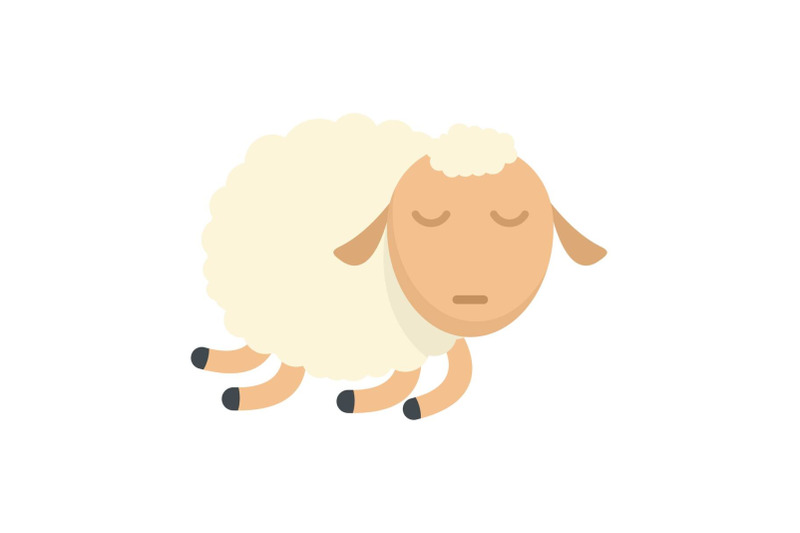 sleeping-sheep-icon-flat-style