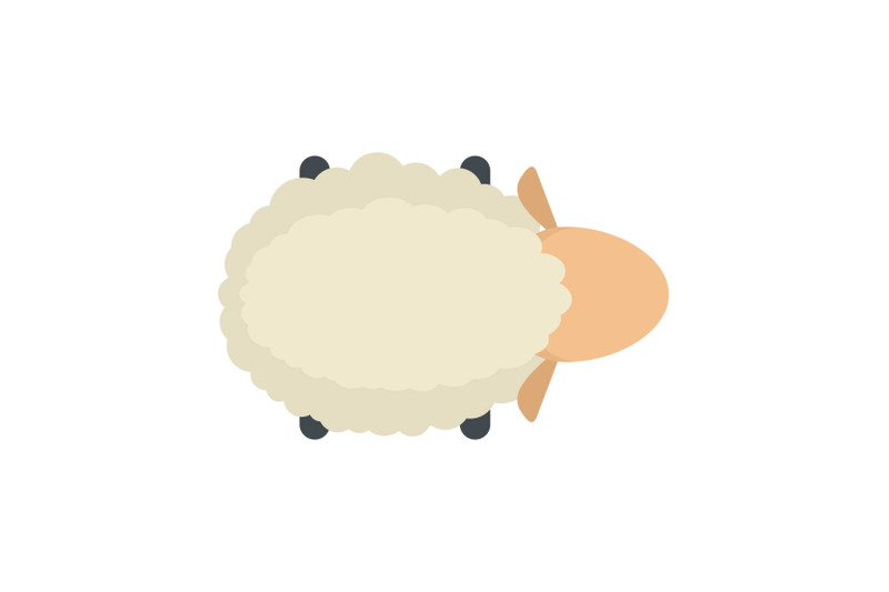 sheep-air-view-icon-flat-style