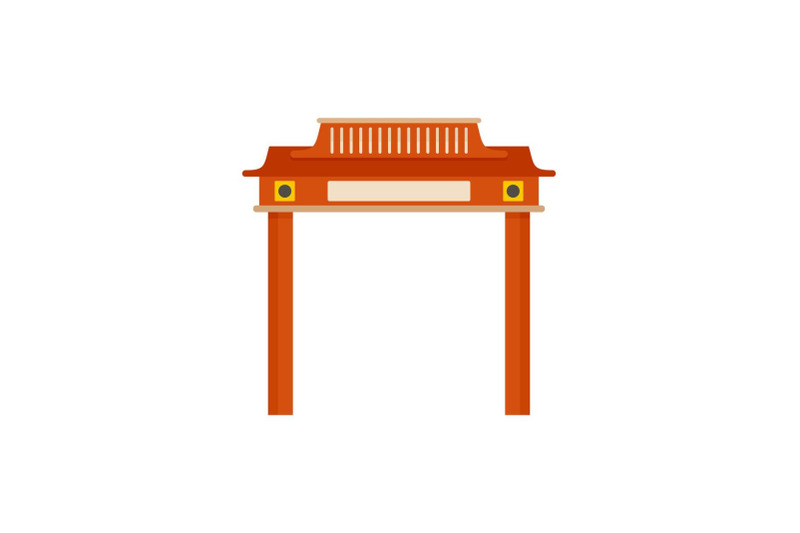 red-taiwan-arch-icon-flat-style