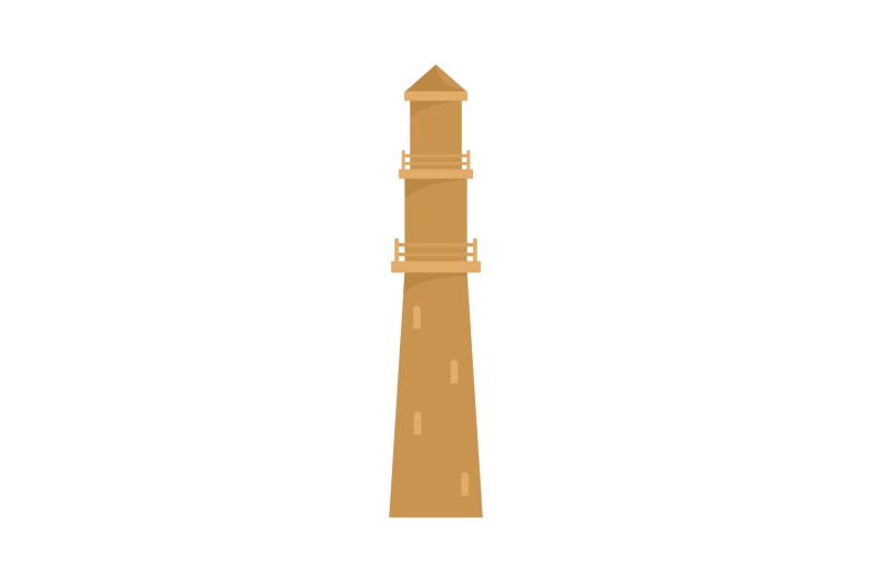 brown-lighthouse-icon-flat-style