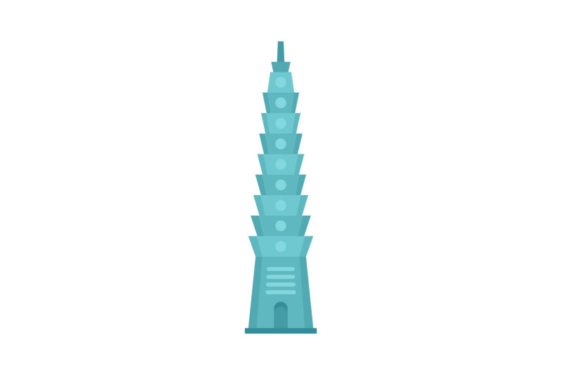 blue-tower-icon-flat-style