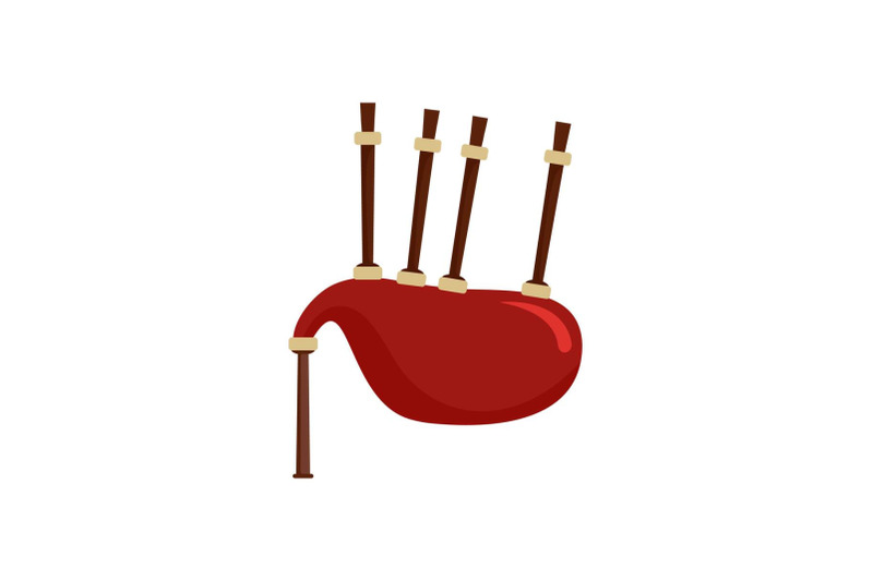 red-bagpipes-icon-flat-style