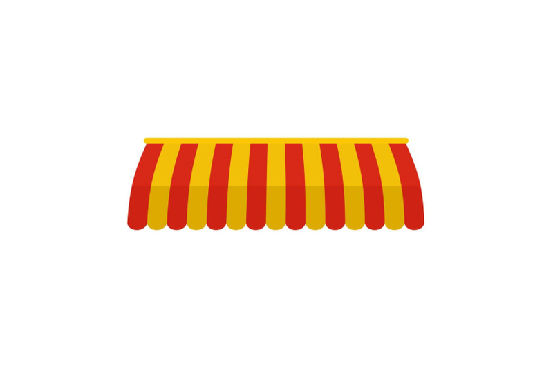 red-yellow-street-tent-icon-flat-style
