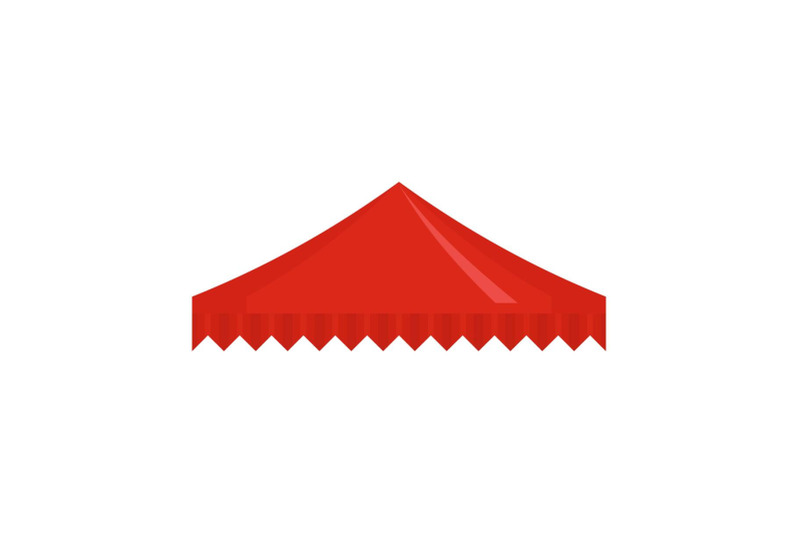 red-flag-tent-icon-flat-style