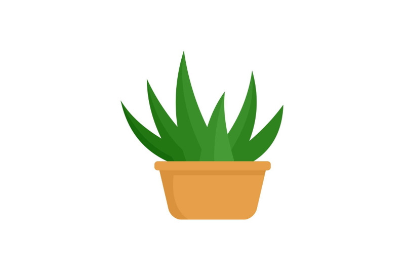 aloe-room-plant-icon-flat-style