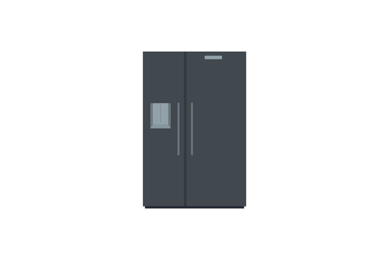 black-fridge-icon-flat-style