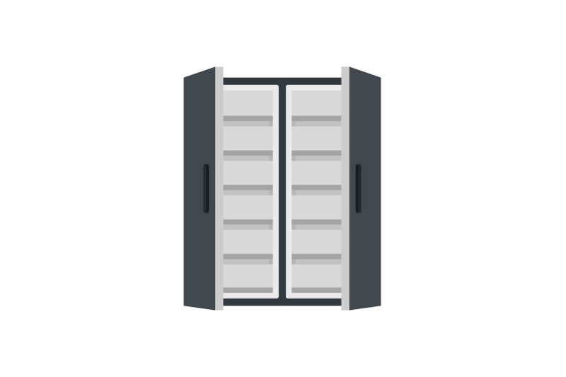 double-door-freeze-icon-flat-style