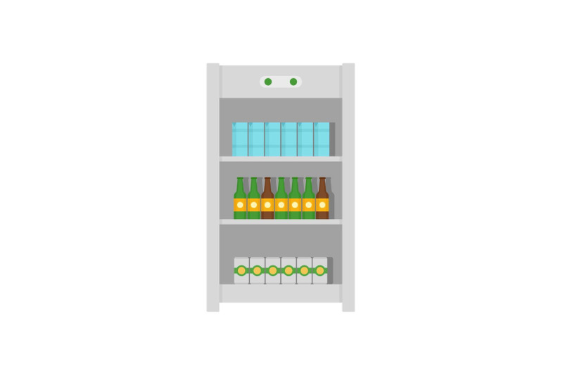 drinks-refrigerator-icon-flat-style
