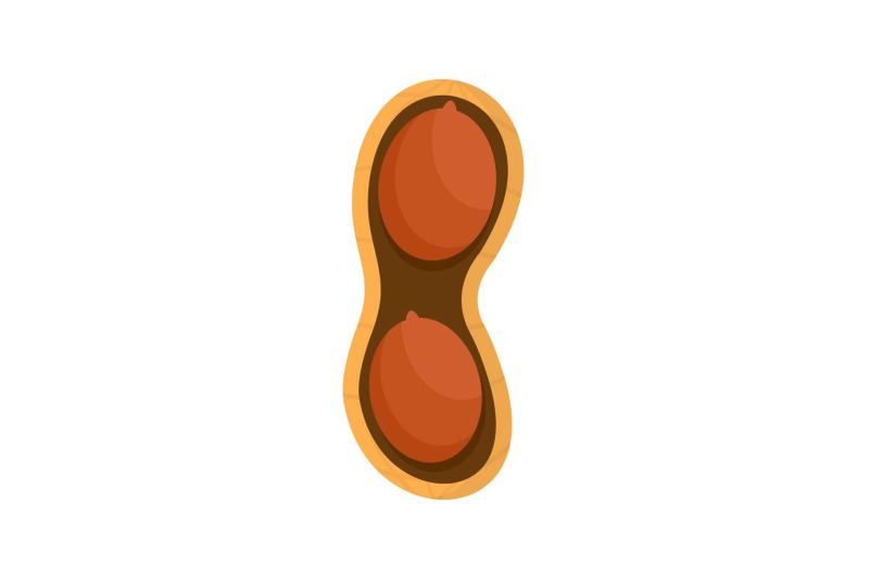 half-of-peanut-icon-flat-style