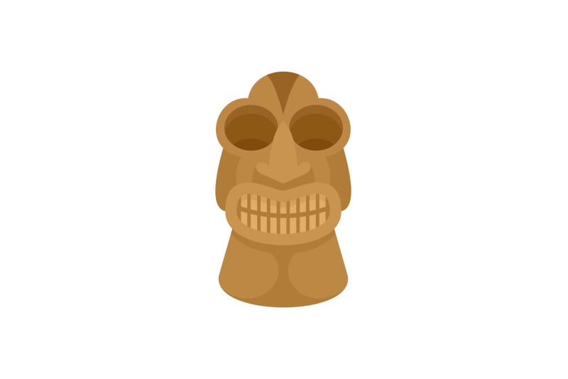 tiki-idol-hawaii-icon-flat-style