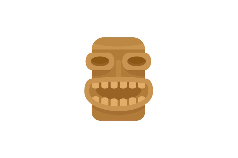 tiki-wood-icon-flat-style
