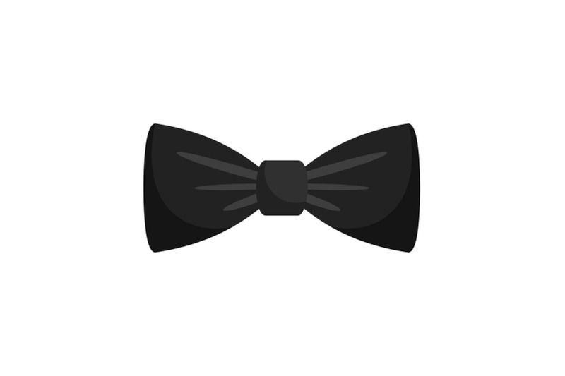 black-bow-tie-icon-flat-style