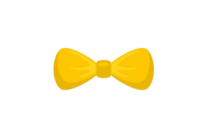 fashion-yellow-bow-tie-icon-flat-style