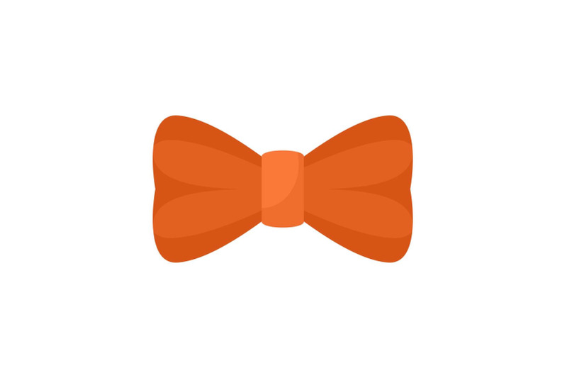 orange-bow-tie-icon-flat-style
