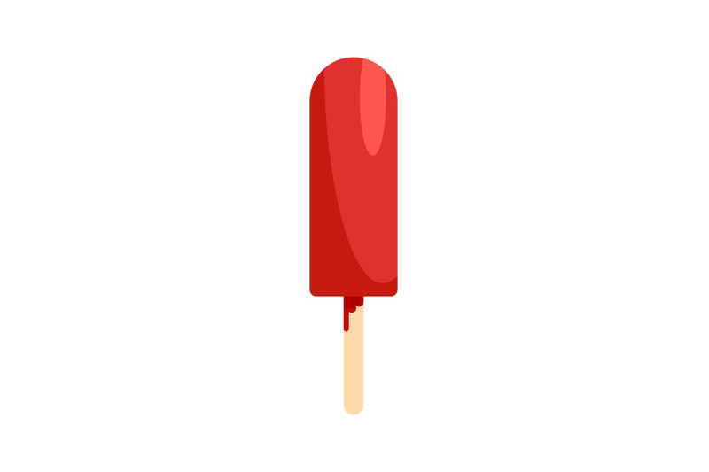 red-ice-cream-icon-flat-style