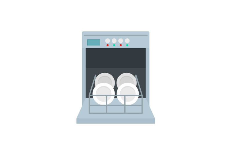 open-dishwasher-icon-flat-style