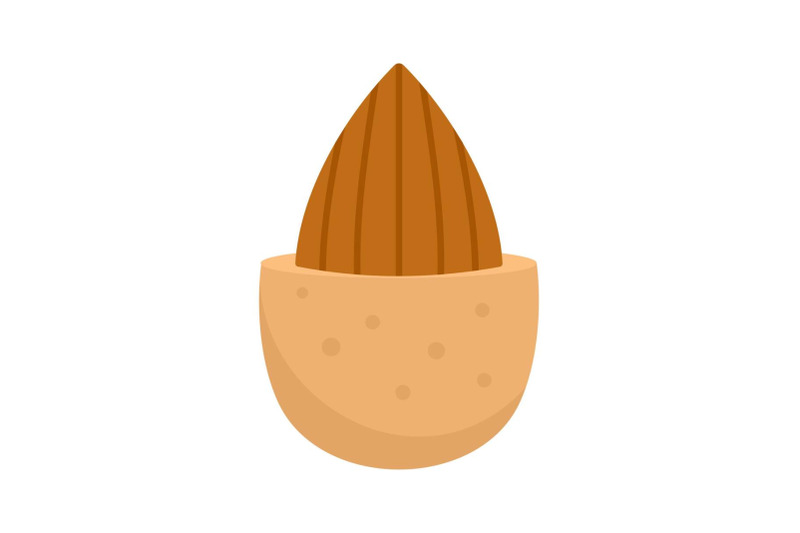 half-shell-almond-icon-flat-style