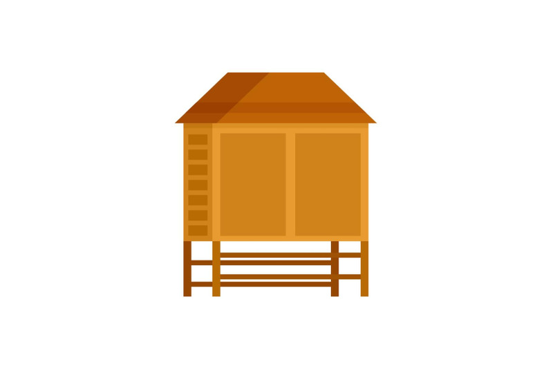 wood-asian-house-icon-flat-style