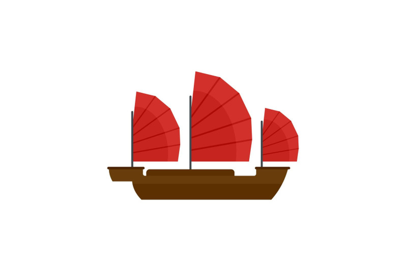 china-ship-icon-flat-style