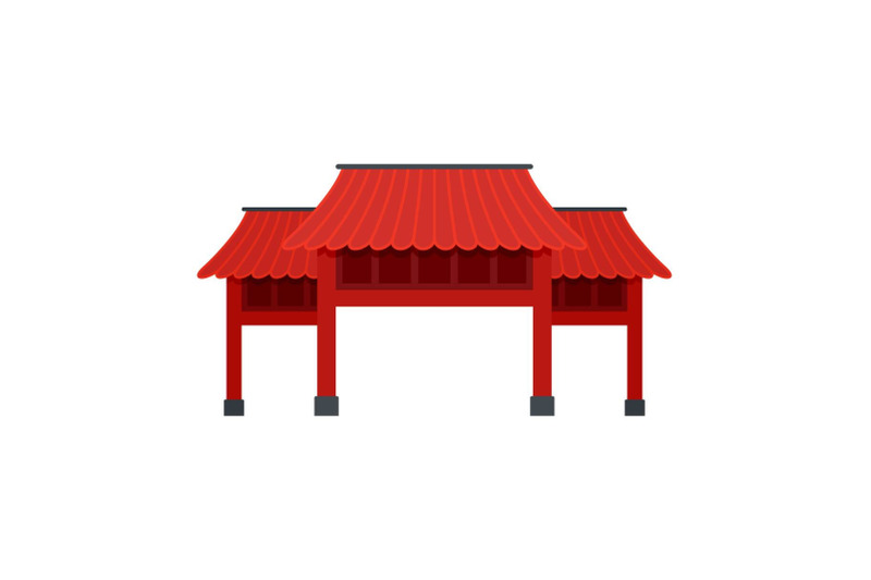 red-asian-arch-icon-flat-style