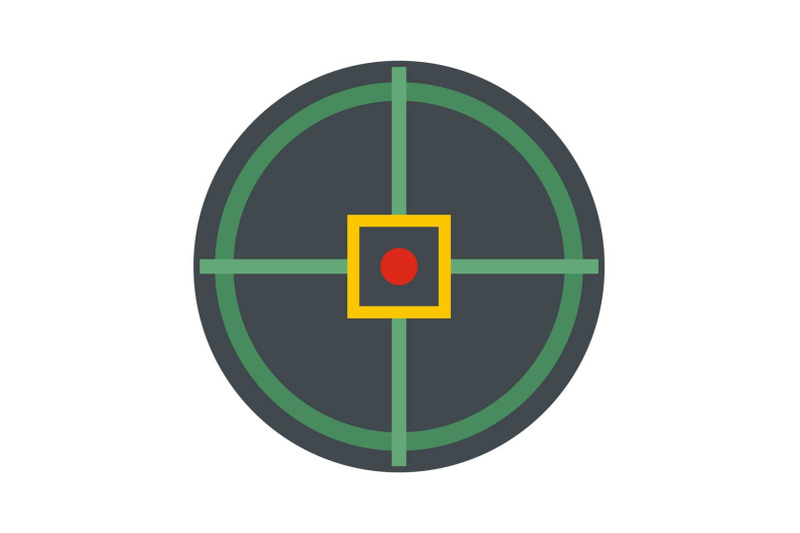 red-point-gun-aim-icon-flat-style