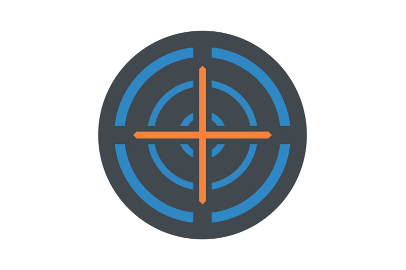 orange-cross-gun-aim-icon-flat-style