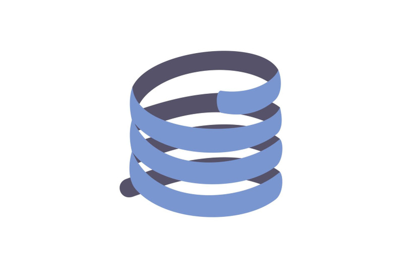 short-spring-coil-icon-flat-style