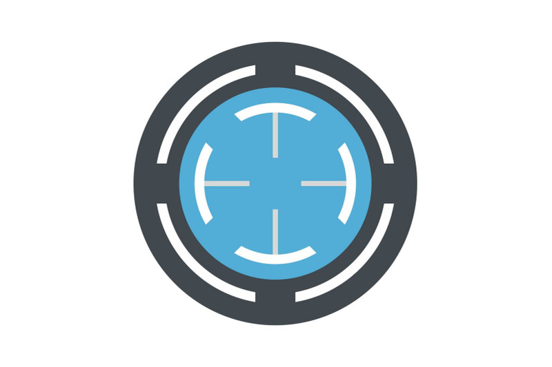 blue-gun-aim-icon-flat-style