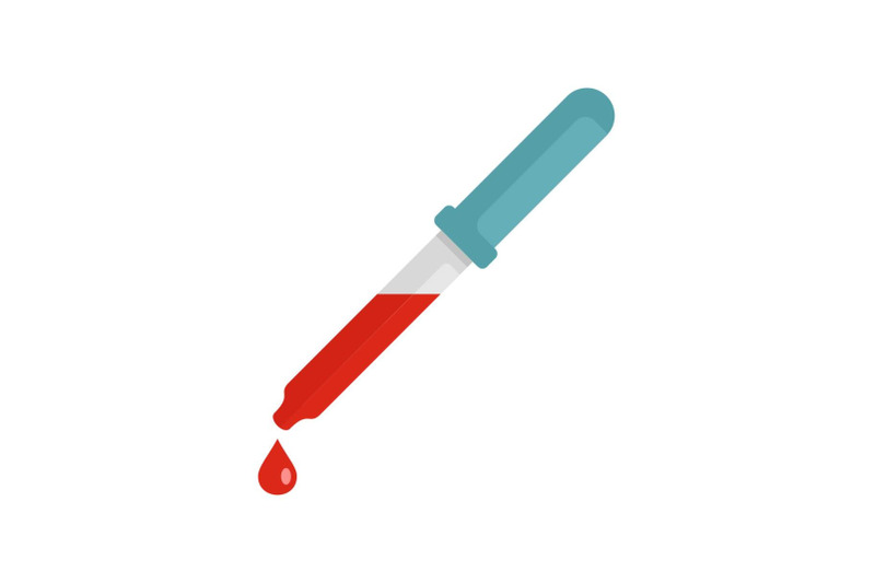 pipette-with-blood-icon-flat-style