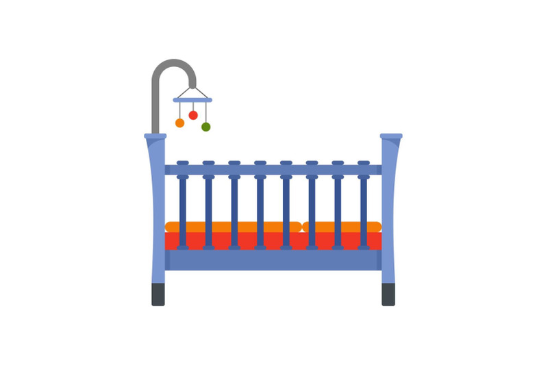 baby-crib-icon-flat-style