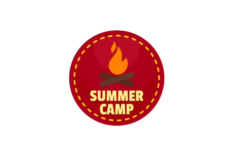 summer-camp-fire-logo-flat-style