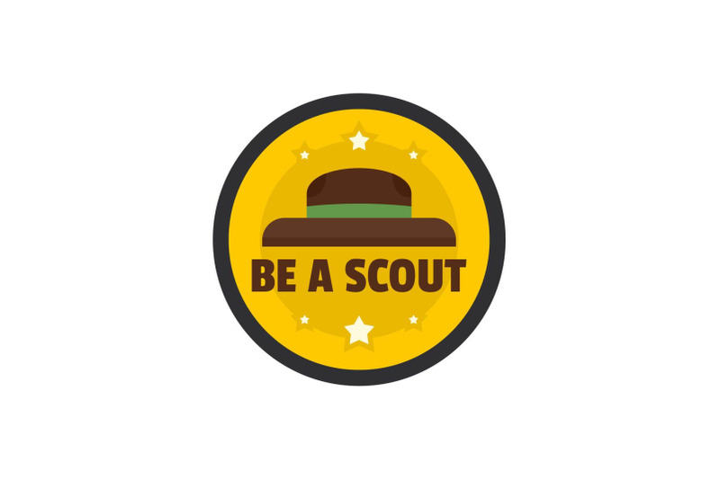 be-a-scout-hat-logo-flat-style
