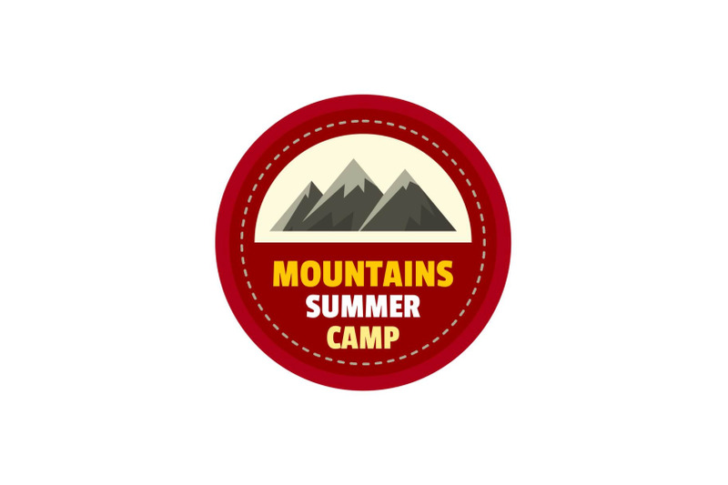 mountains-summer-camp-logo-flat-style