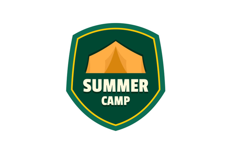 summer-camp-tent-logo-flat-style