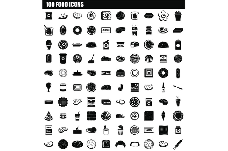 100-food-icon-set-simple-style