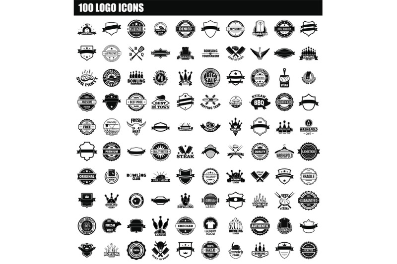 100-logo-icon-set-simple-style