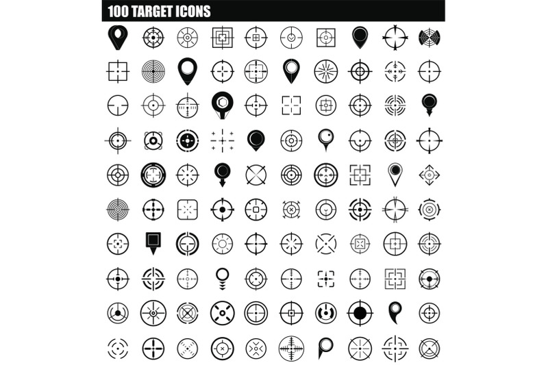 100-target-icon-set-simple-style