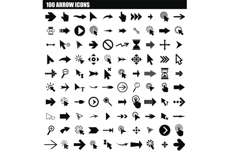 100-arrow-icon-set-simple-style