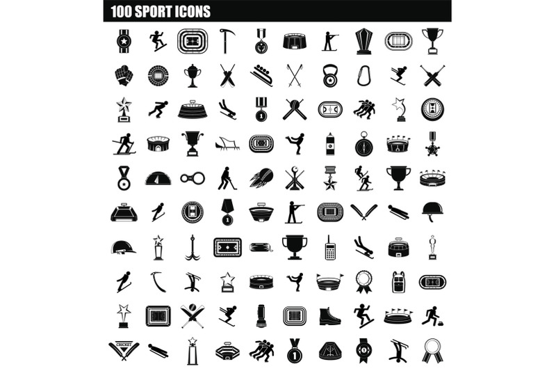 100-sport-icon-set-simple-style