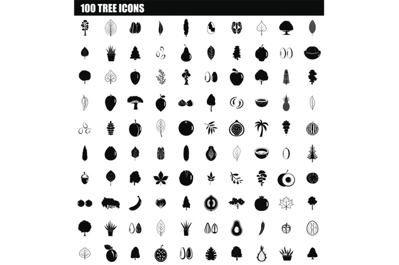 100-tree-icon-set-simple-style